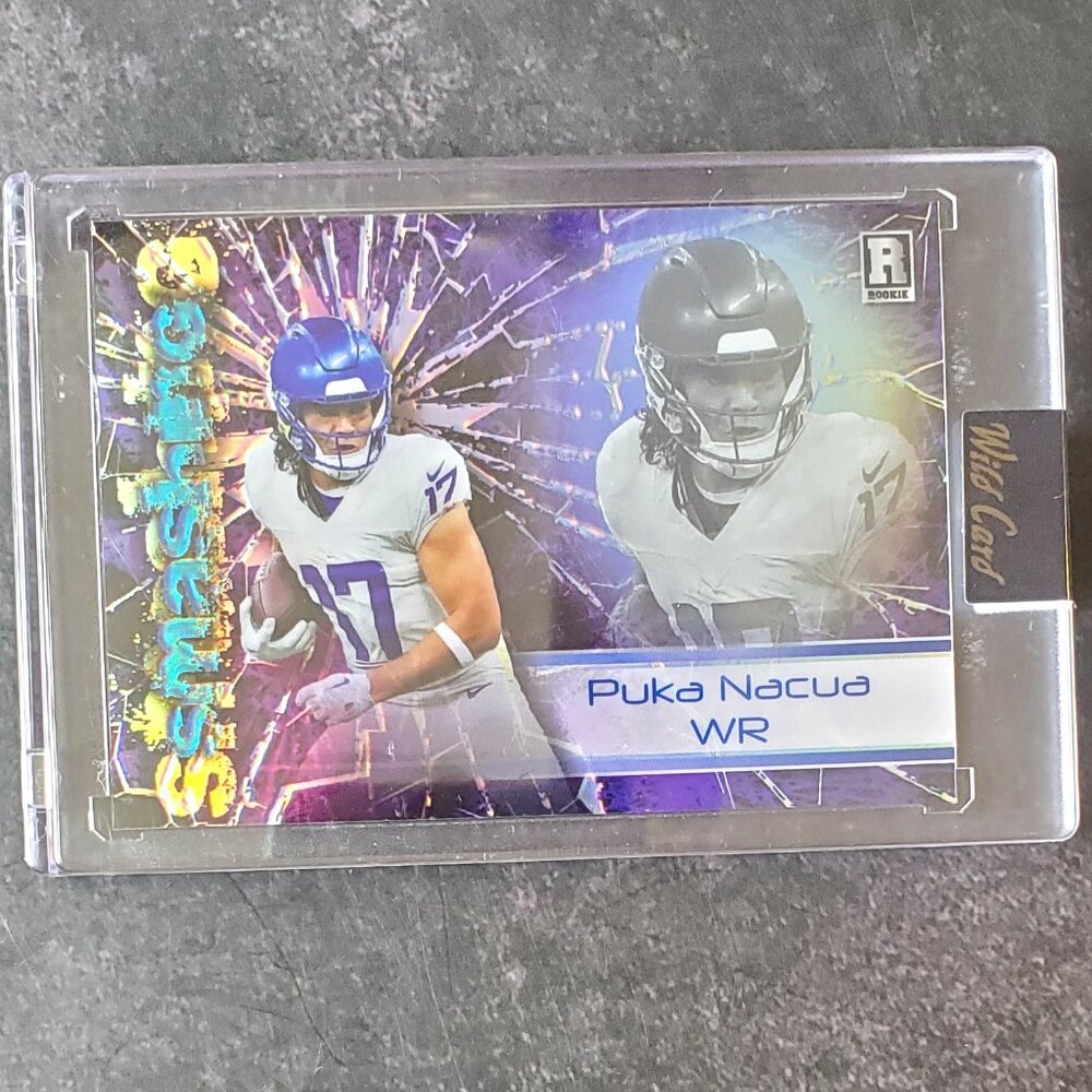 Puka Nacua 2023 Wild Card Football Smashing Encased /75  RC AS-PN   Rams